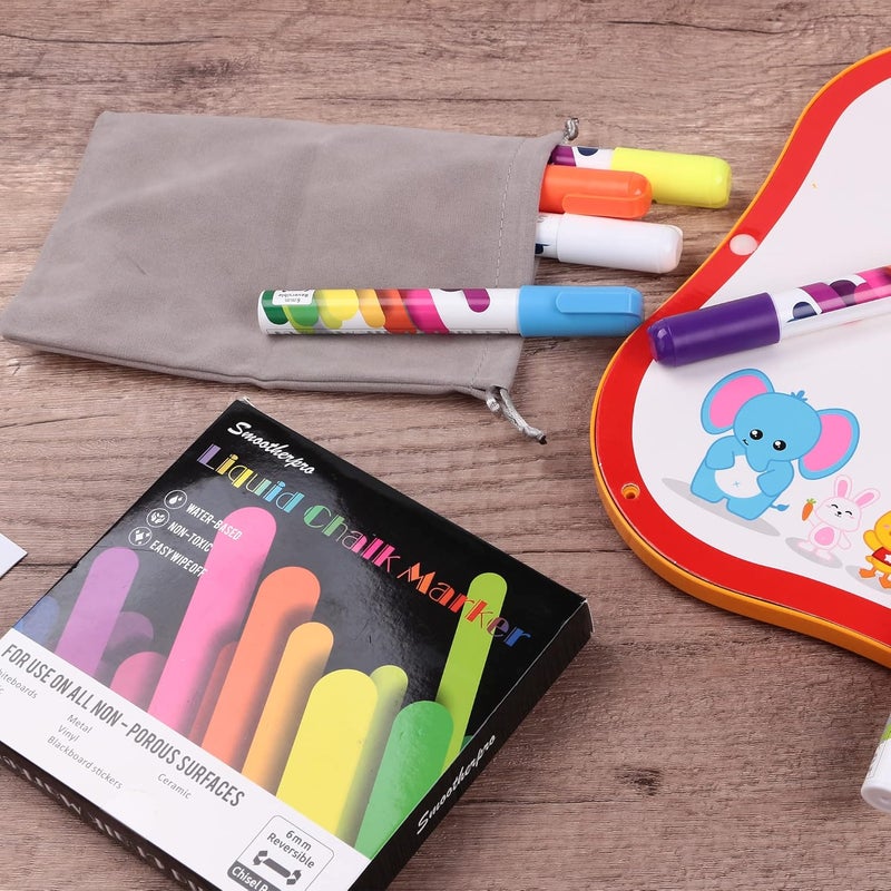 SMOOTHERPRO Liquid Chalk Marker Set 8 Colors 6mm Hightlight Blackboard Colorful Markers for Store Promotion, Menu Board, Art Decoration, Advertisement, Chalkboard (Multicolor) - Image 3